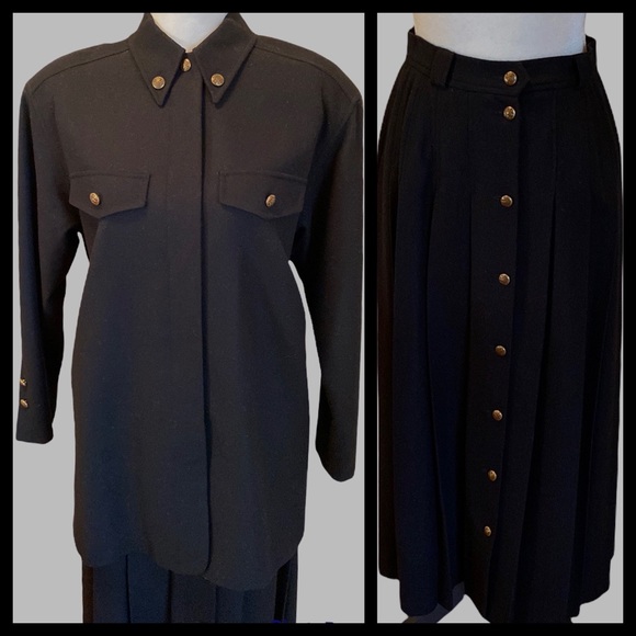 Arlequin Paris Black Wool Suit, Vintage - Picture 1 of 16